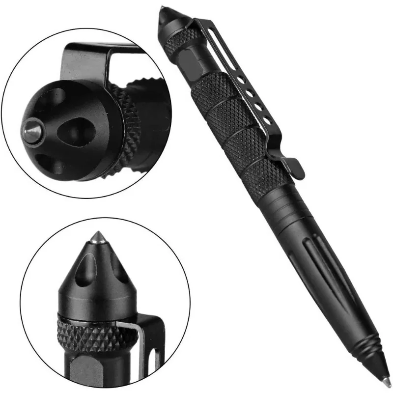 Pen Tactical Glass - ปากกาแทคติคอลทางทหาร อะลูมิเนียมอัลลอย ที่ทุบกระจกฉุกเฉิน อุปกรณ์เอาตัวรอดสำหรับกิจกรรมกลางแจ้ง แคมป์ปิ้ง ความปลอดภัย
