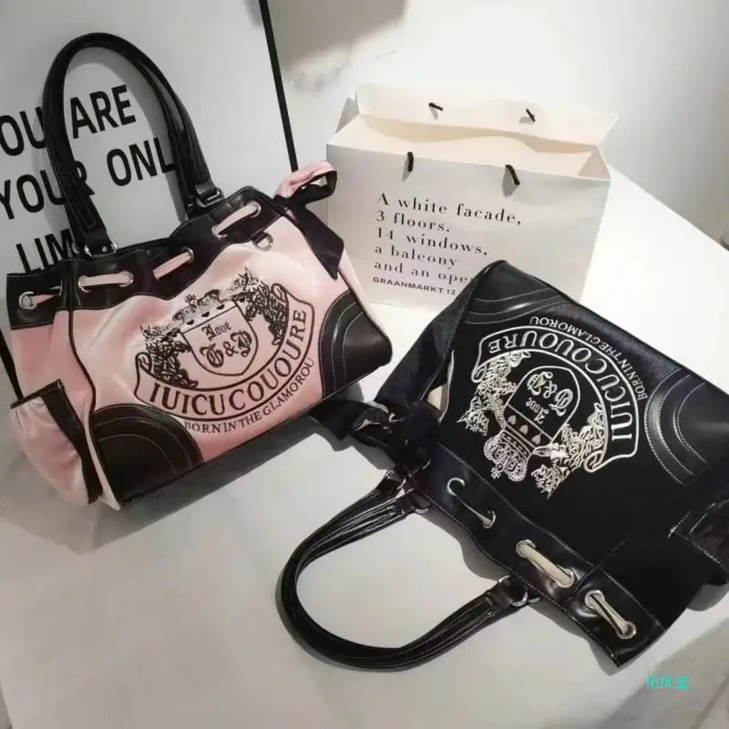Edc Carry Bag - กระเป๋าสะพายข้างสไตล์วินเทจลายสไปซ์เกิร์ล กระเป๋าโท้ทความจุเยอะ กระเป๋าเดนิมสไตล์ Y2K กระเป๋าบอสตัน กระเป๋าสะพายข้างดีไซน์เนอร์