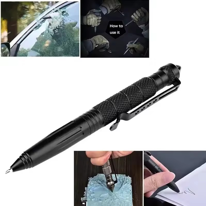 Pen Tactical Glass - ปากกาอเนกประสงค์สำหรับใช้ในสถานการณ์ฉุกเฉิน คุณภาพสูง ทำจากอะลูมิเนียม ป้องกันการลื่น พกพาสะดวก ใช้ป้องกันตัวได้
