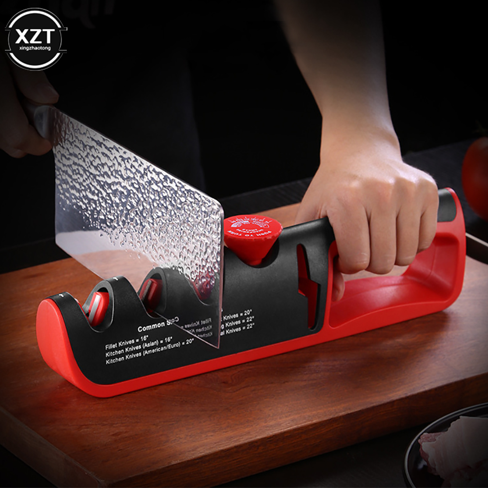 Pocket Knife Ceramic - เครื่องเหลามีดมืออาชีพ 5 in 1 ปรับมุมสีดําสีแดงครัวมัลติฟังก์ชั่ในครัวเรือน Quick-edging
