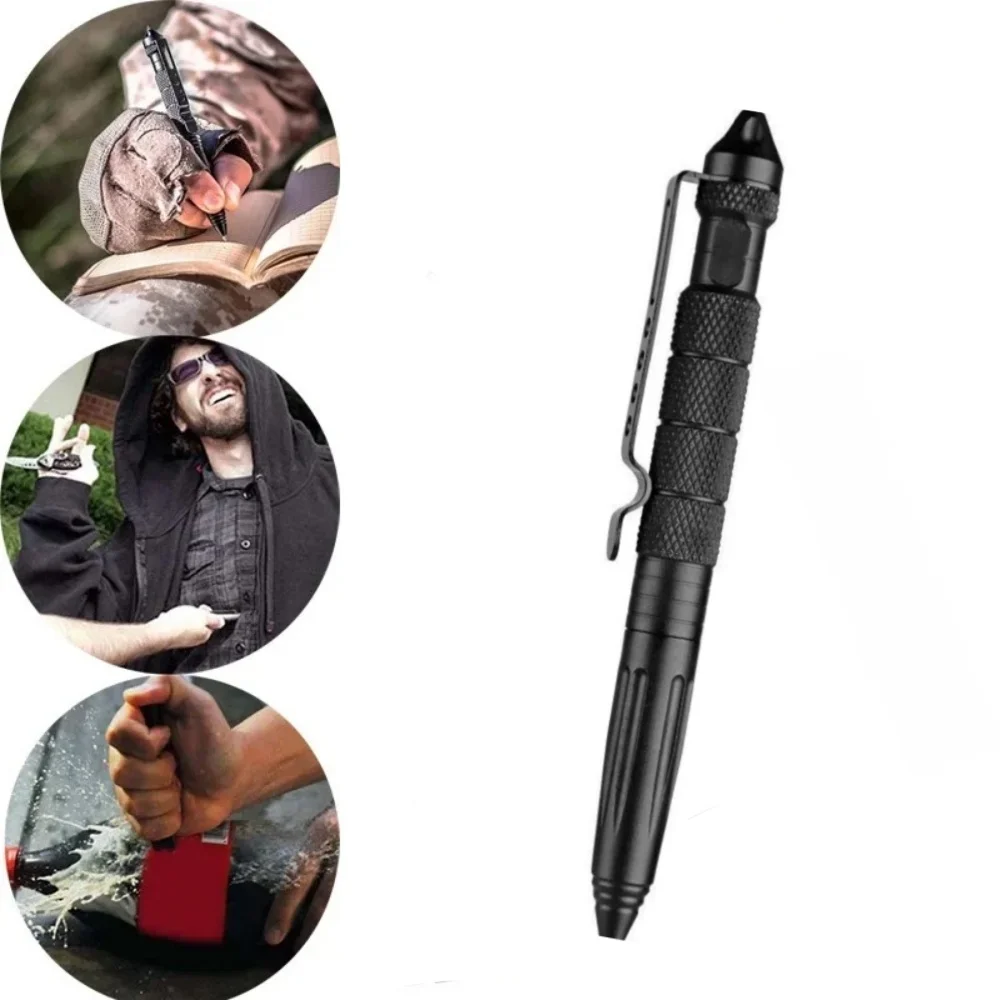 Pen Tactical Glass - ปากกาเหล็กทังสเตนอเนกประสงค์สำหรับป้องกันตัว พร้อมที่ทุบกระจก ใช้ในกรณีฉุกเฉินกลางแจ้ง เครื่องมือเขียนแบบปากกาลูกลื่น