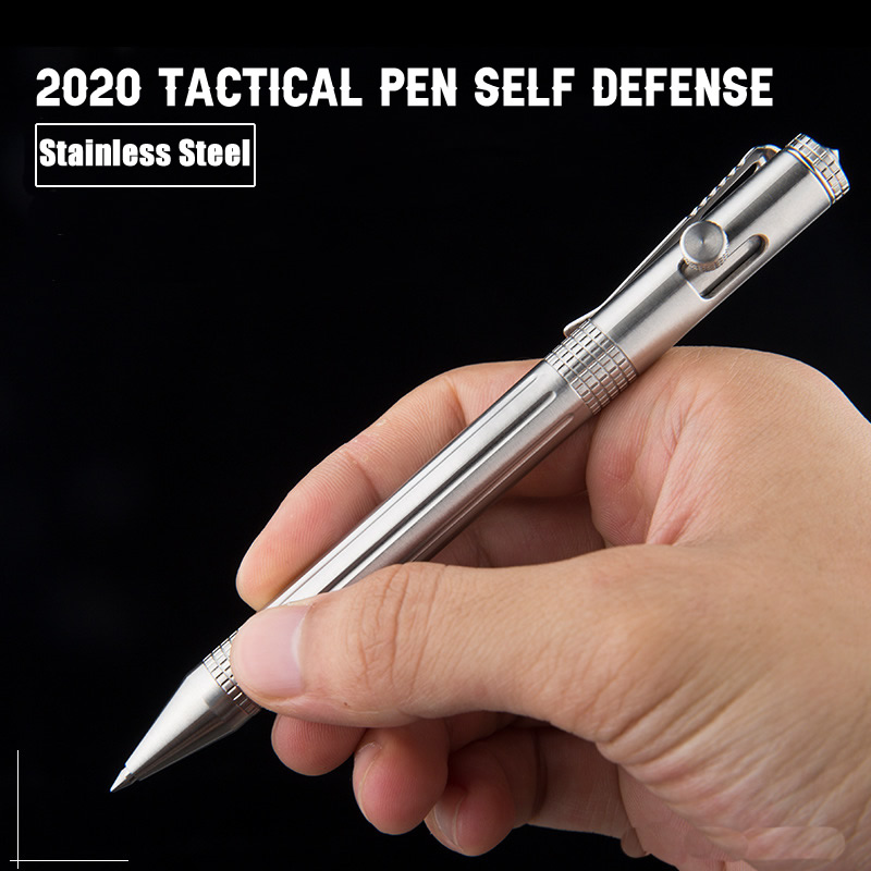Pen Tactical Glass - ปากกาป้องกันตัวสแตนเลสแบบใหม่ พร้อมสวิตช์เปิด-ปิด ใช้เป็นที่ทุบกระจกฉุกเฉิน อุปกรณ์เอาตัวรอดกลางแจ้ง ของขวัญ EDC