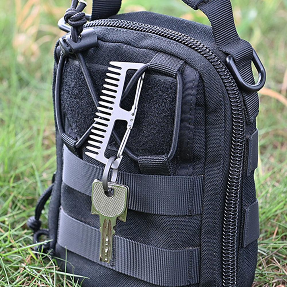 Comb Pocket Titanium - หวีผม, หวีแบบมีห่วงแขวนป้องกันไฟฟ้าสถิตย์, หวีพกพาสำหรับเดินทางกลางแจ้งที่ทนทาน