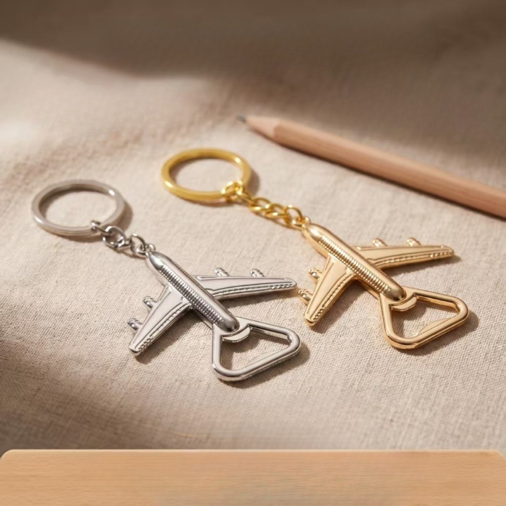 Bottle Opener Keyring - พวงกุญแจโลหะรูปเครื่องบินแบบเปิดขวด ดีไซน์สร้างสรรค์ ของขวัญสุดพิเศษ พร้อมถุงของขวัญ