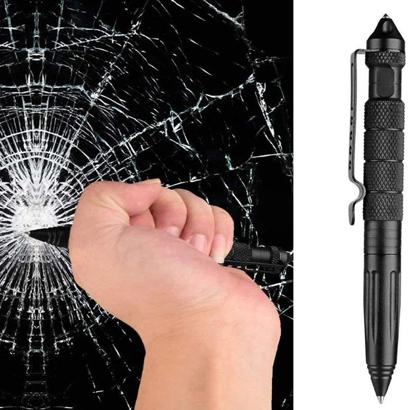 Pen Tactical Glass - ปากกาโลหะอเนกประสงค์สำหรับกิจกรรมกลางแจ้ง ป้องกันการลื่น ใช้ทุบกระจกฉุกเฉิน ปากกาป้องกันตัว