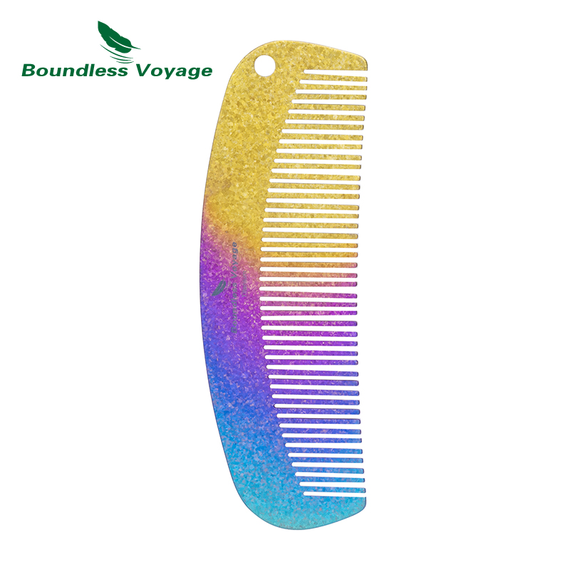 Comb Pocket Titanium - หวีไทเทเนียม Boundless Voyage สำหรับผมและหนวด ป้องกันไฟฟ้าสถิต หวีโลหะพกพา